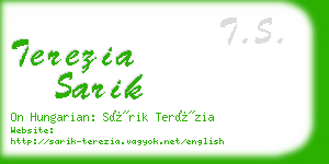 terezia sarik business card